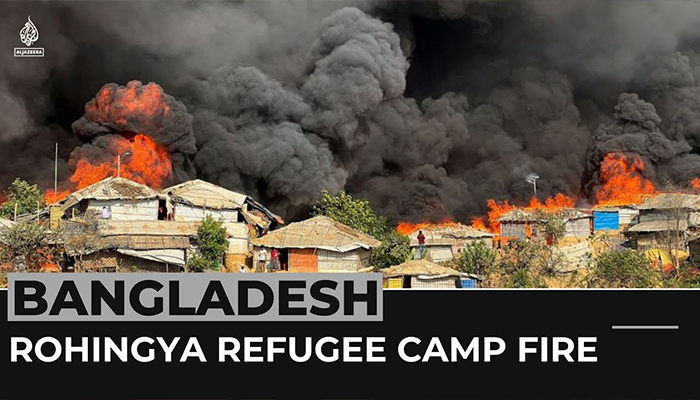 rohingya refugee camp fire